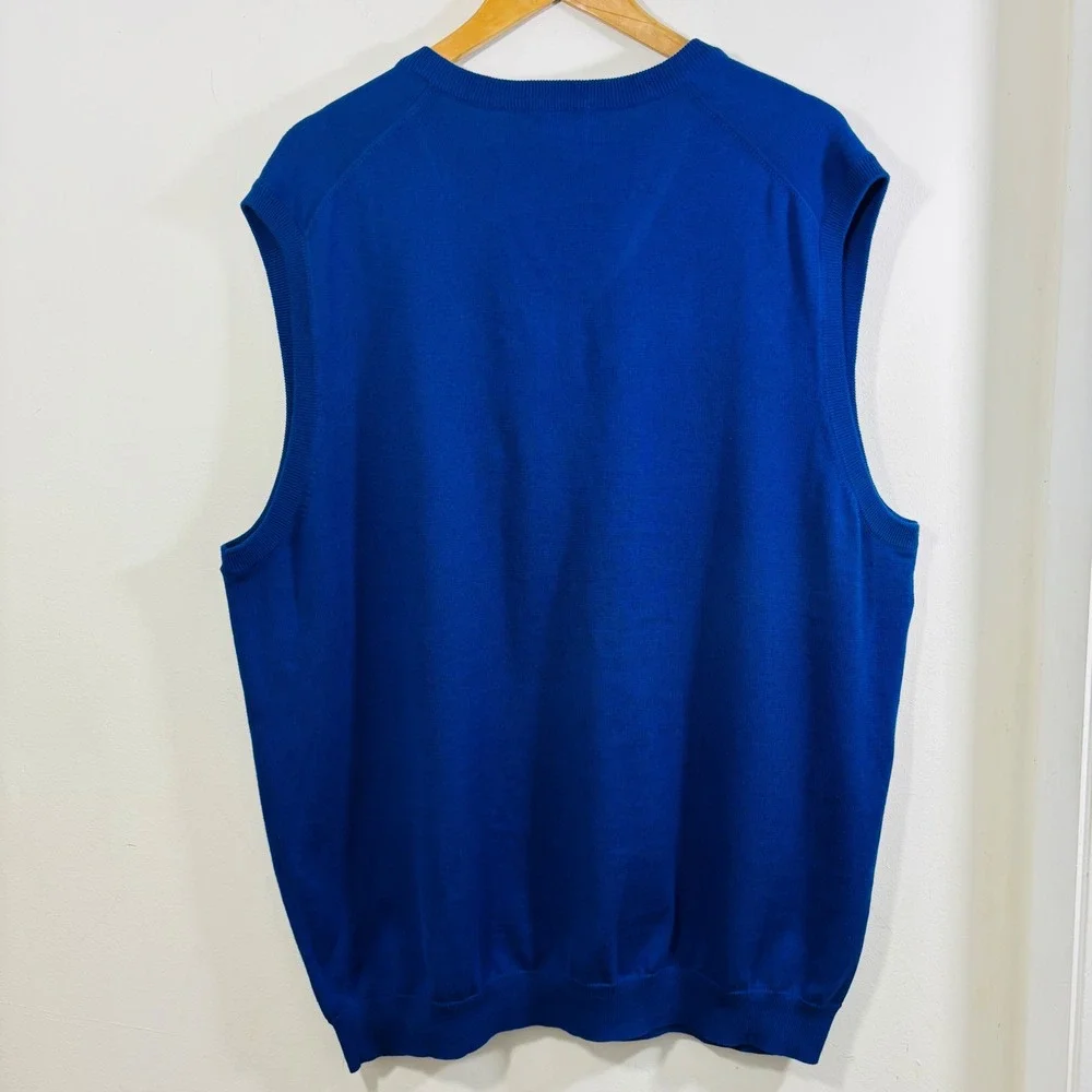 Brooks‎ Brothers 346 Sweater Vest Mens Blue Argyle Diamond Supima Cotton XXL